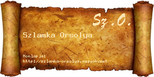 Szlamka Orsolya névjegykártya